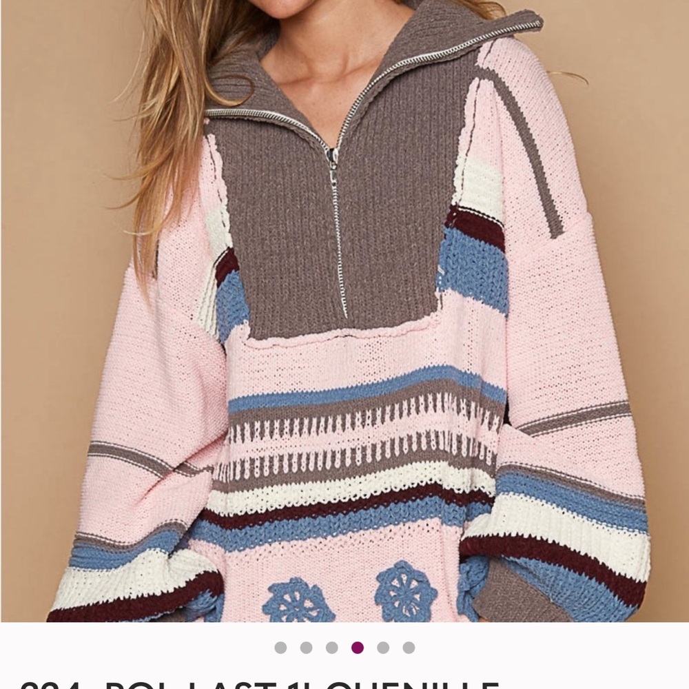 POL oversized Women's Multicolor Chenille Sweater - Picture 2 of 7